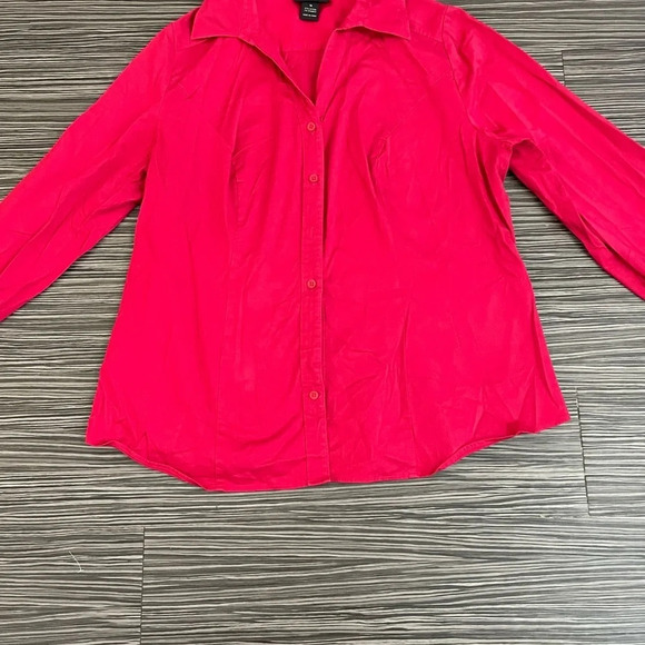 Lane Bryant pink cotton button down shirt size 18 - Picture 2 of 7